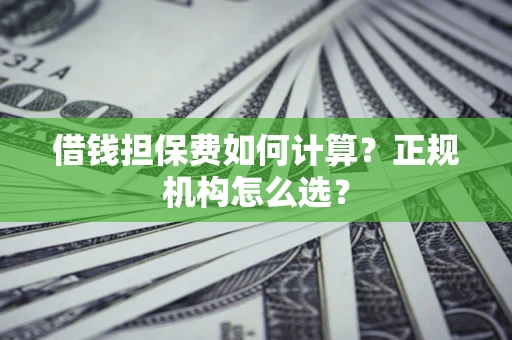 北京借钱担保费如何计算？正规机构怎么选？