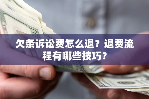 北京欠条诉讼费怎么退？退费流程有哪些技巧？